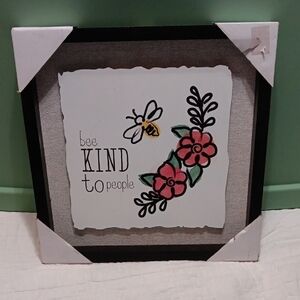 Bee Kind Wall Art with Floral Design